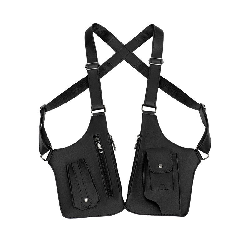 Black Multi-functional Expandable Men's Tactical Chest Rig Bag - Waterproof &