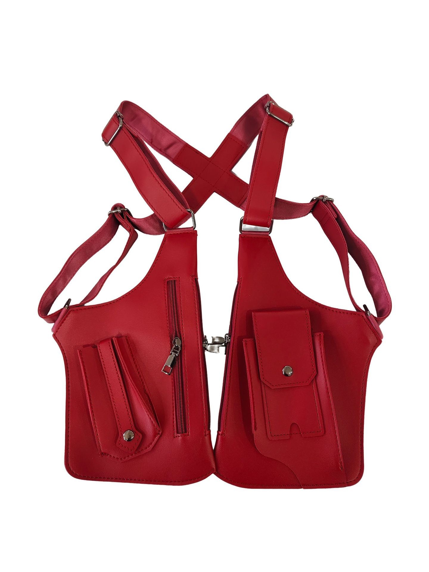 Red Multi-functional Expandable Men's Tactical Chest Rig Bag - Waterproof &