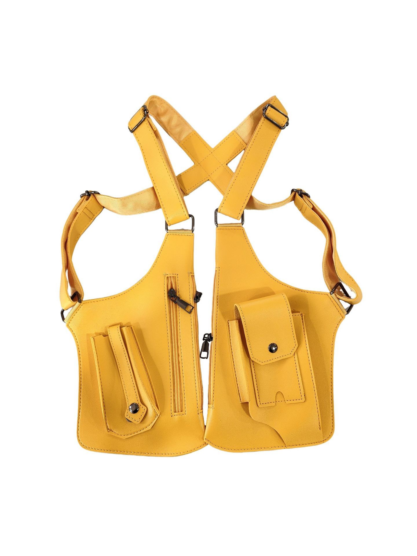 Yellow Multi-functional Expandable Men's Tactical Chest Rig Bag - Waterproof &