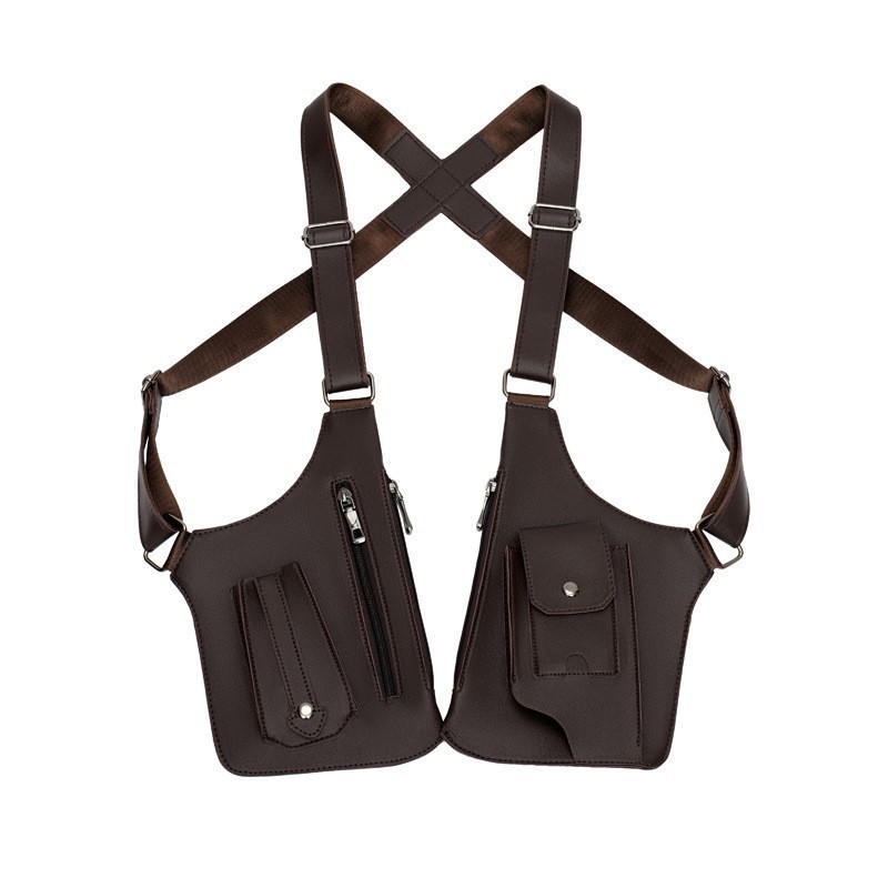 Coffee Multi-functional Expandable Men's Tactical Chest Rig Bag - Waterproof &