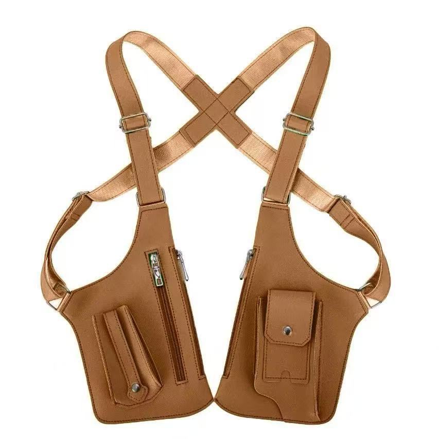 Brown Multi-functional Expandable Men's Tactical Chest Rig Bag - Waterproof &