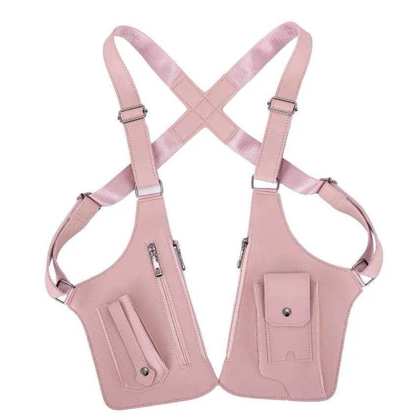 Pink Multi-functional Expandable Men's Tactical Chest Rig Bag - Waterproof &