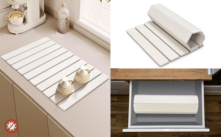 30x40cm Foldable Marble Pattern Kitchen Dish Drainer(Style 3) view 4