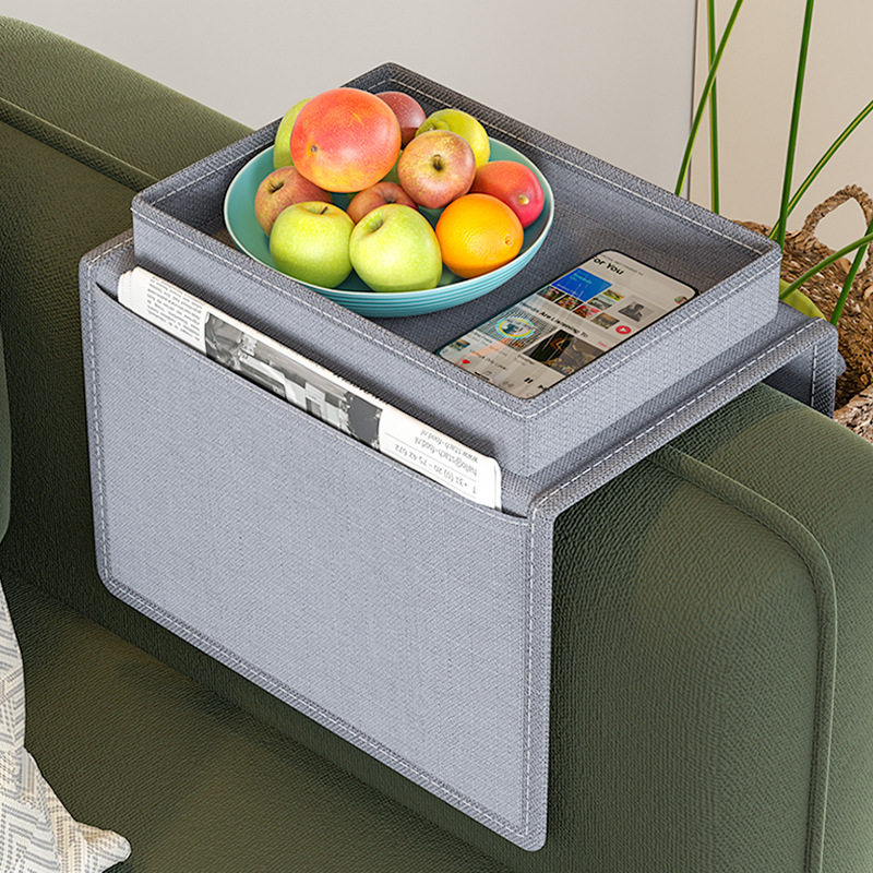Grey Foldable Sofa Armrest Organizer With 3-Zones - 20kg Load Capacity view 2