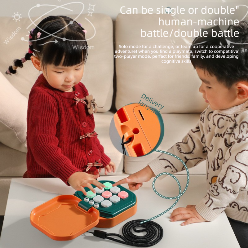 2 Pack Green AI Tic-Tac-Toe Handheld Game Electronic Logic Training Machine view 2