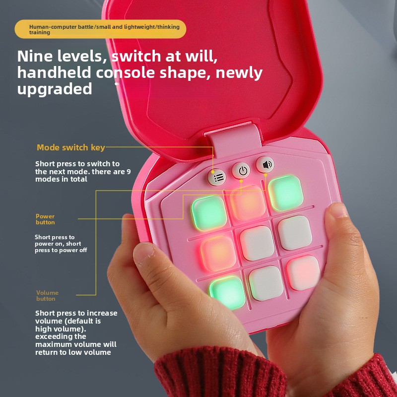 2 Pack Green AI Tic-Tac-Toe Handheld Game Electronic Logic Training Machine view 4