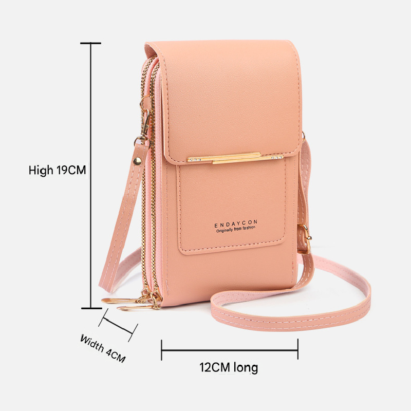 Light pink Touch Screen Crossbody Phone Bag for Women Small Shoulder Purse view 4