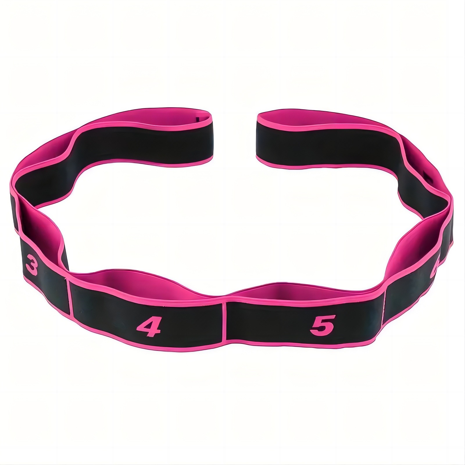 Pink 3 Pack Multi-Loop Yoga Stretching Strap with Numbered Sections 90cm