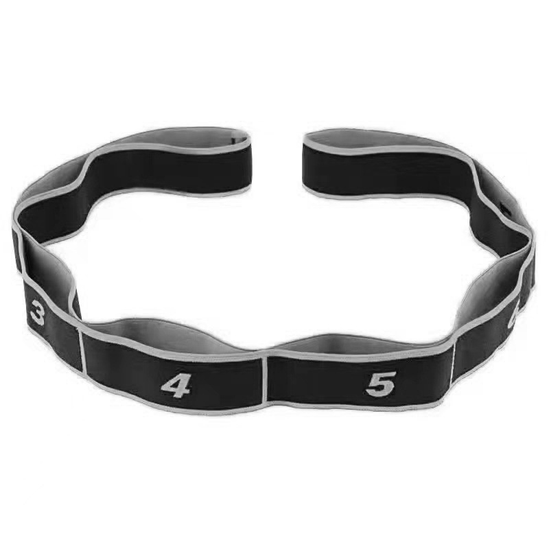 Grey 3 Pack Multi-Loop Yoga Stretching Strap with Numbered Sections 90cm