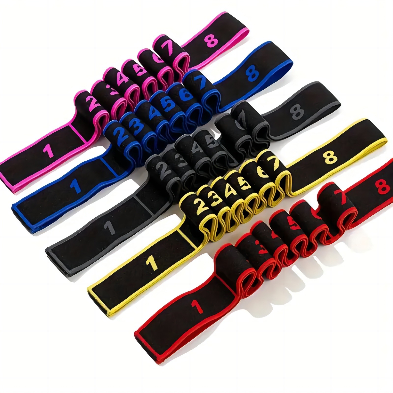 Grey 3 Pack Multi-Loop Yoga Stretching Strap with Numbered Sections 90cm view 3
