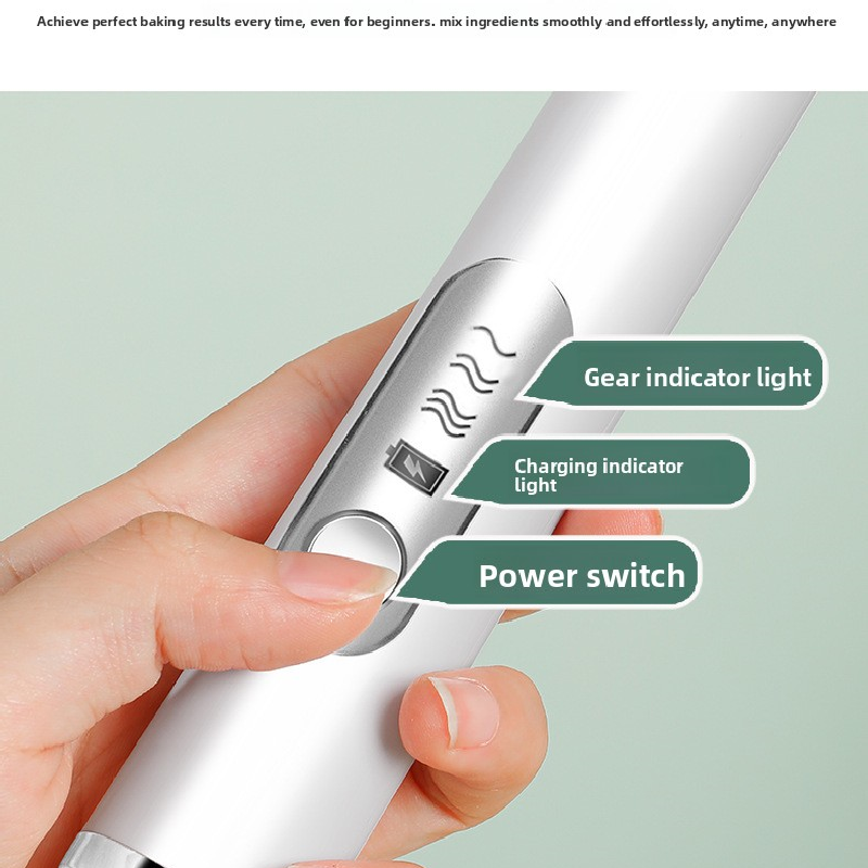 Black Rechargeable Handheld Milk Frother and Electric Whisk Set 3 Speeds with view 5