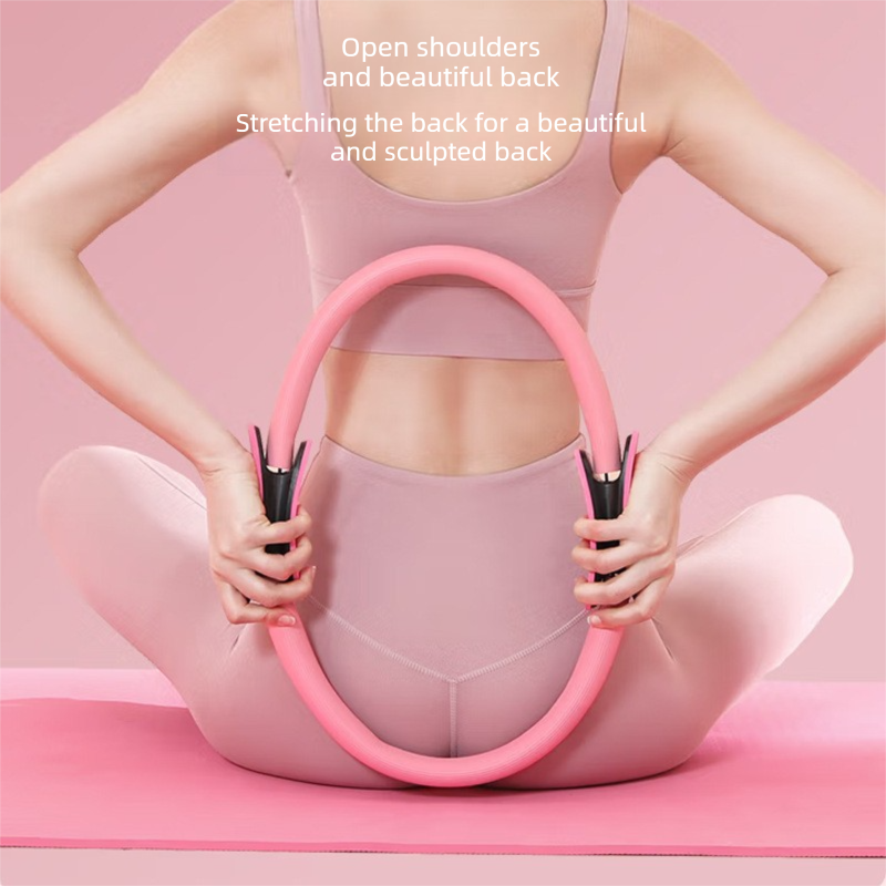 Grey Pilates Ring Exercise Tool – High-Elasticity Yoga Ring for Core Strength view 2