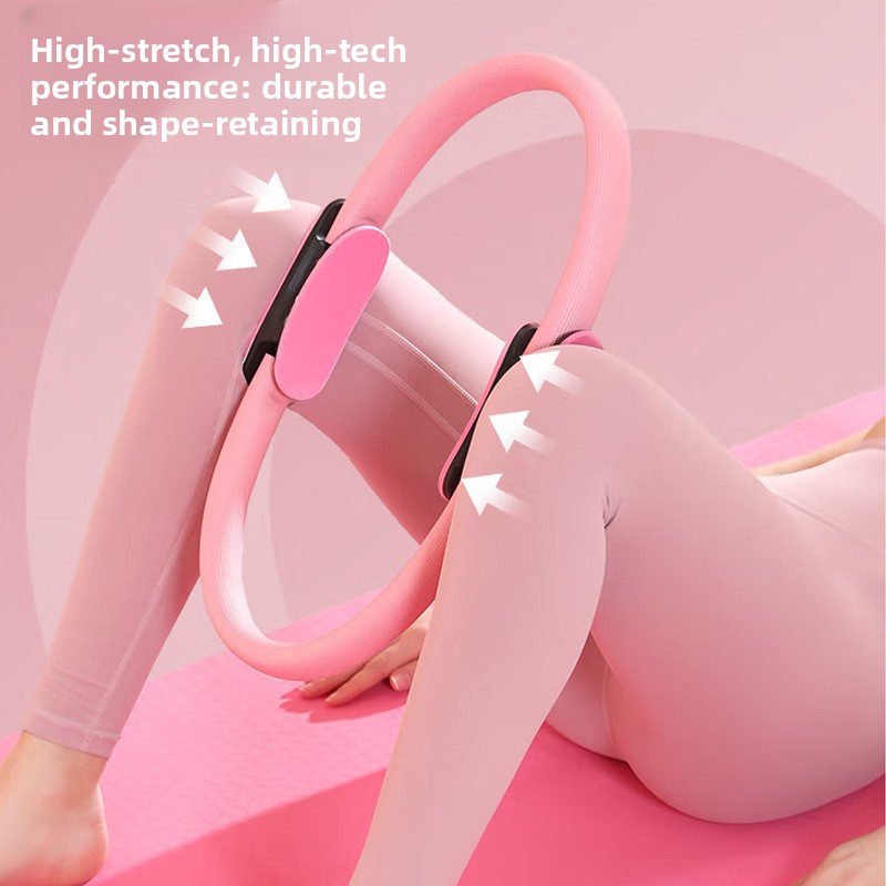 Grey Pilates Ring Exercise Tool – High-Elasticity Yoga Ring for Core Strength view 4