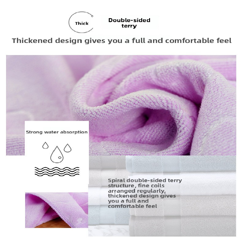2-Pack Purple Embossed Microfiber Bear Bath Towels – 70 x 140 cm view 2