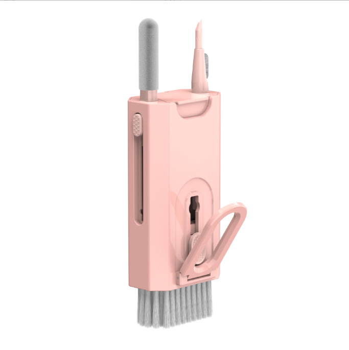 Pink Q8 8-in-1 Multi-Function Cleaning Kit – Compact Keyboard