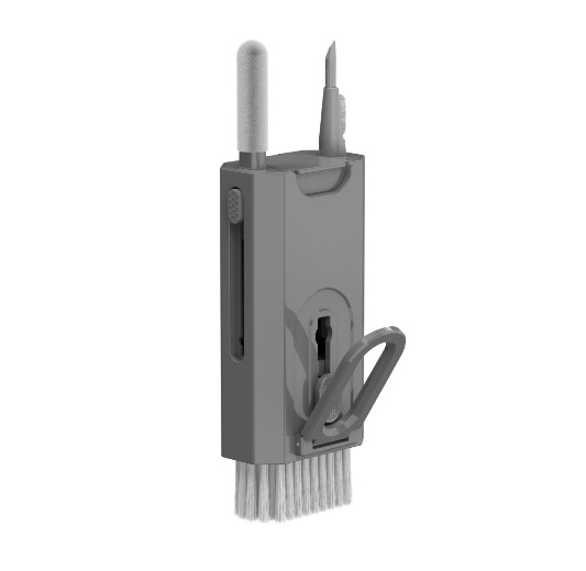 Grey Q8 8-in-1 Multi-Function Cleaning Kit – Compact Keyboard