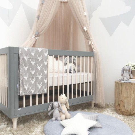 Khaki Nordic Style 7-Layer Tulle Bed Canopy 300cm Extra Long 60cm Dome for