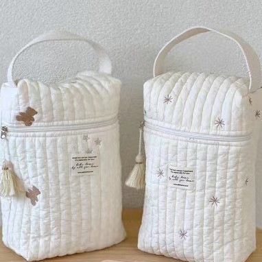 Stars Quilted Nappy Storage Bag Portable Diaper Organizer Mommy Travel Pouch view 3