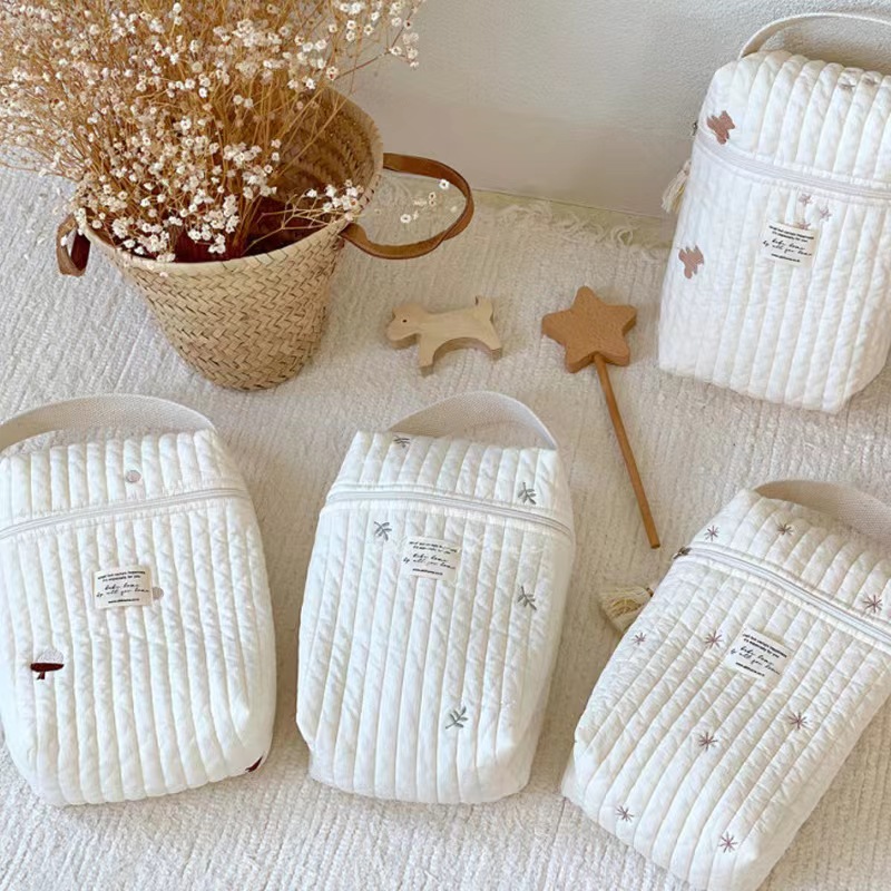 Stars Quilted Nappy Storage Bag Portable Diaper Organizer Mommy Travel Pouch view 4