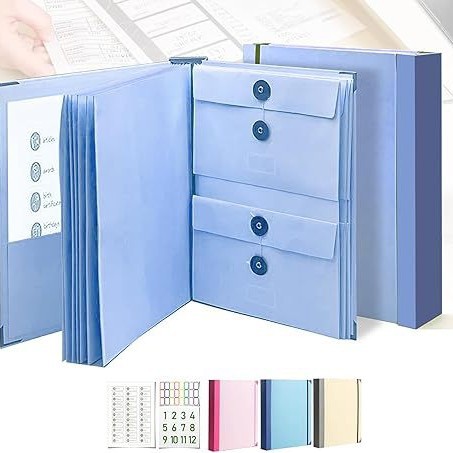 Khaki Important Document Organizer Folder with 10 Manila Envelopes and view 2
