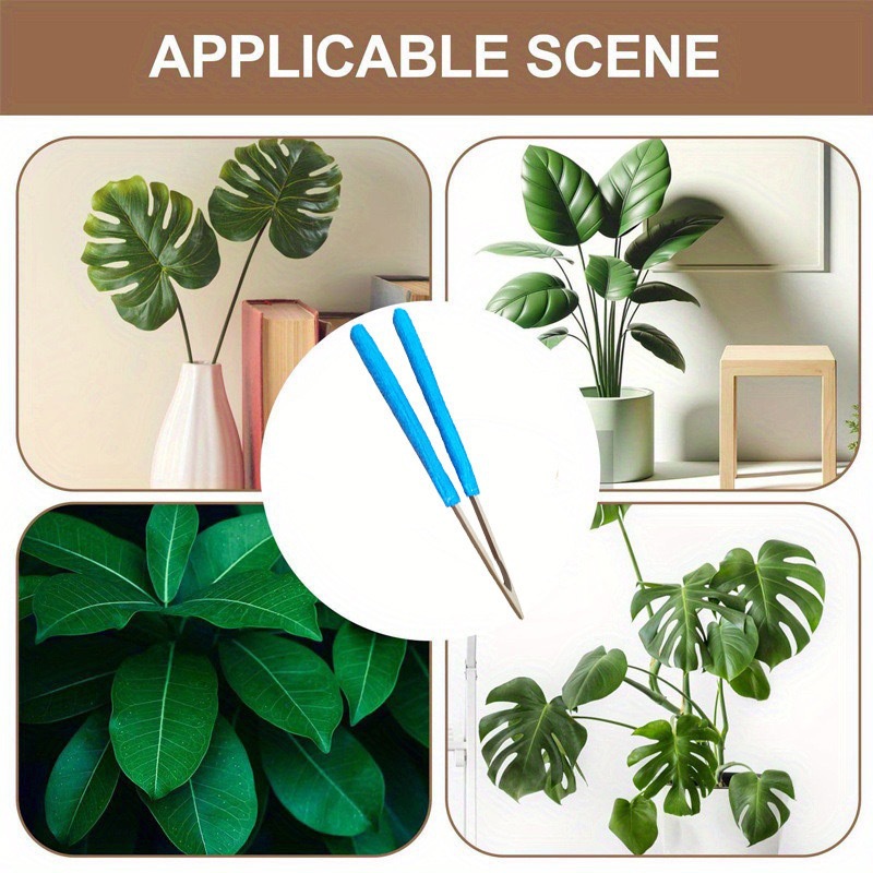 Green 3 Pack Microfiber Plant Leaf Cleaning Tongs with Removable Sleeves and view 3