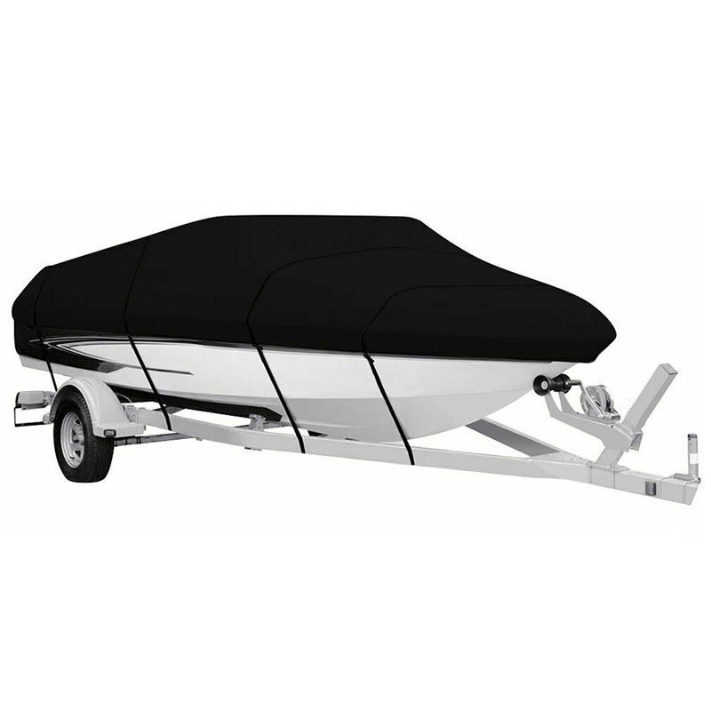 Black Heavy Duty Waterproof V-Hull Boat Cover 11-13FT Marine Grade Outdoor UV