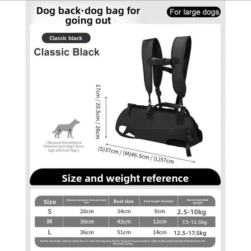 Black Multi-Functional Dog Carrier Backpack and Lift Harness for Hiking and view 6