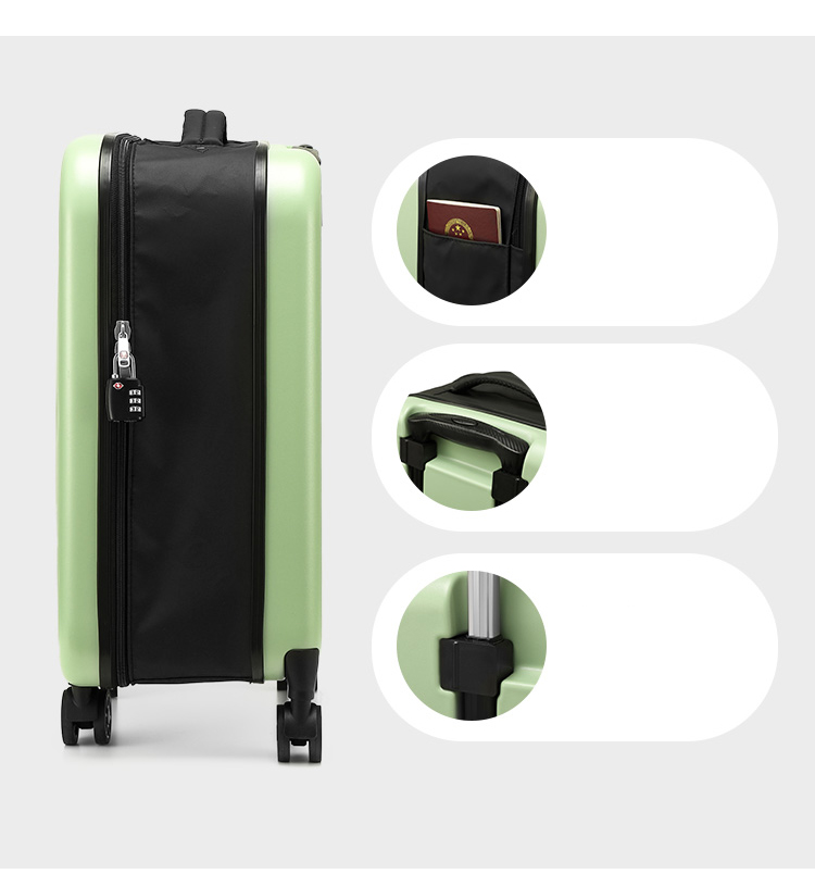 Grey 20 Inch Foldable Carry-on Suitcase with 360 Spinner Wheels and view 4