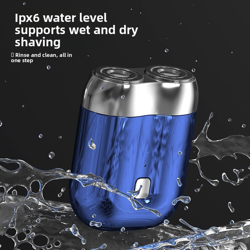 Green Portable Mini Electric Shaver with Dual Floating Heads IPX6 Waterproof view 3