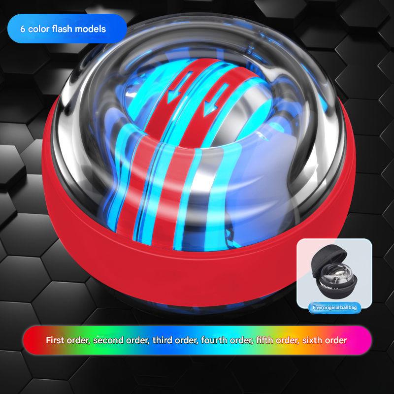 Red LED Gyro Ball Wrist Power Trainer with Digital Counter and Auto-Start Zinc