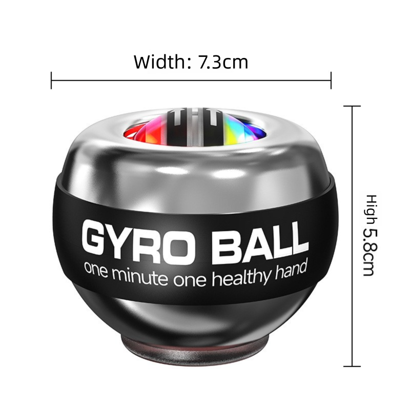 Red LED Gyro Ball Wrist Power Trainer with Digital Counter and Auto-Start Zinc view 5