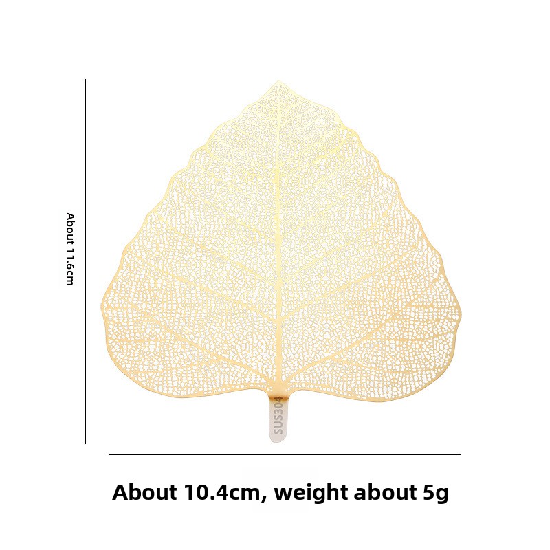 5-PCS Golden 304 Stainless Steel Bodhi Leaf Tea Strainer Creative Fine Mesh