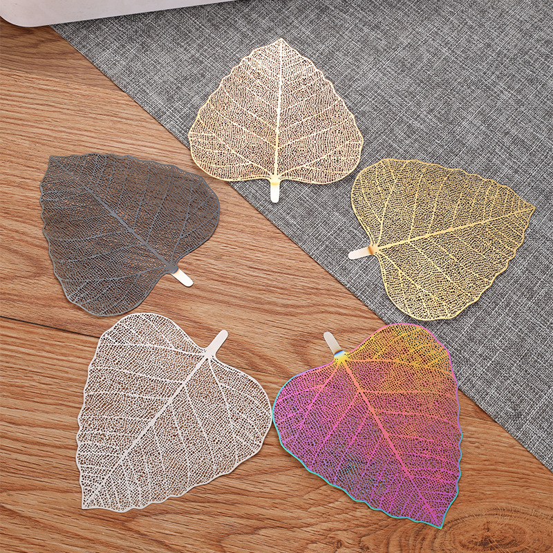 5-PCS Black 304 Stainless Steel Bodhi Leaf Tea Strainer Creative Fine Mesh Tea view 3