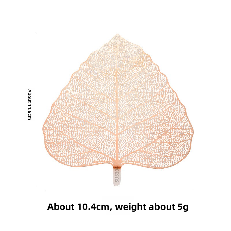 5-PCS Rose gold 304 Stainless Steel Bodhi Leaf Tea Strainer Creative Fine Mesh