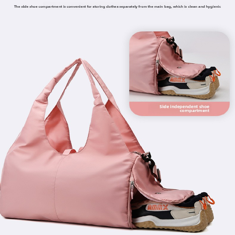 Blue Women Large Capacity Yoga Gym Bag with Shoe Compartment and Mat Strap view 5