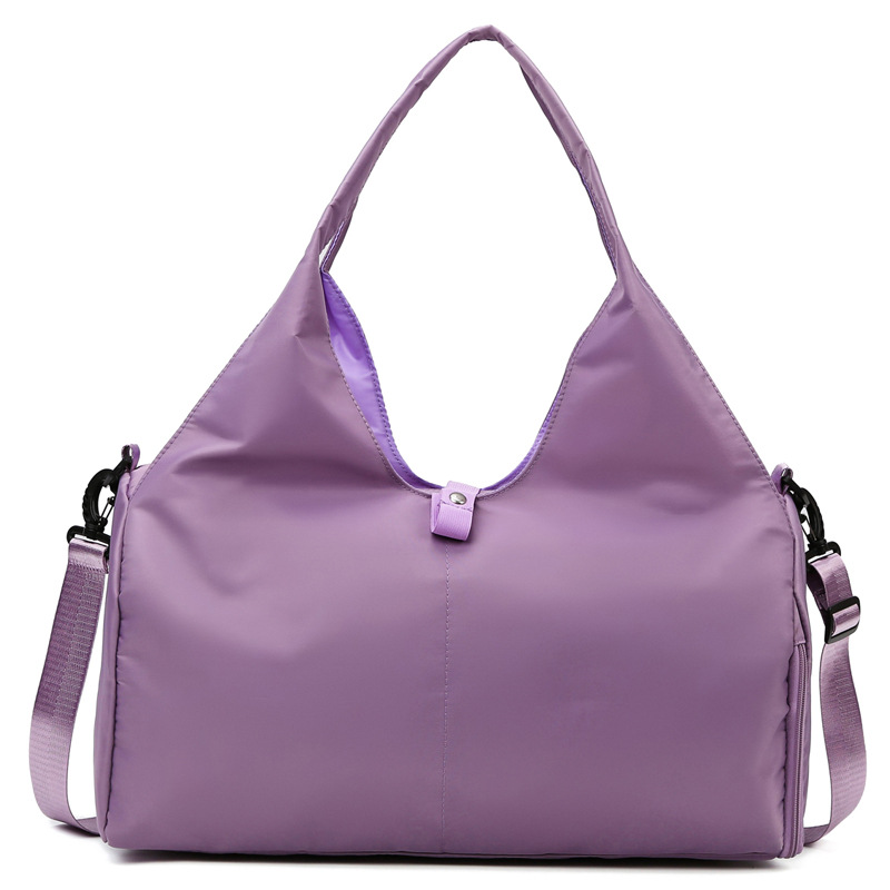 Purple Women Large Capacity Yoga Gym Bag with Shoe Compartment and Mat Strap — image 1