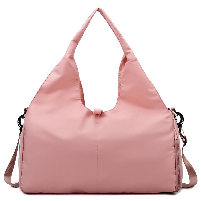 Pink Women Large Capacity Yoga Gym Bag with Shoe Compartment and Mat Strap — image 1