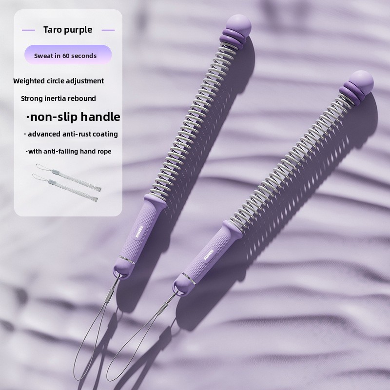 Purple Multifunctional Cordless Battle Rope with Adjustable Weight Rings for