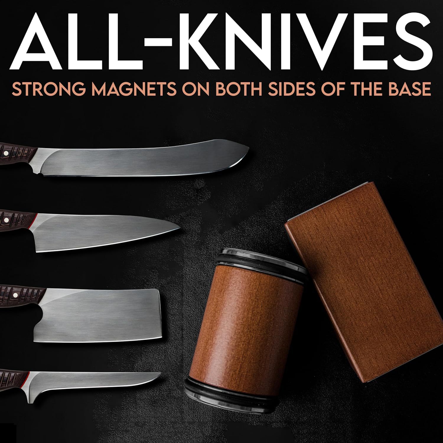Brown Rolling Knife Sharpener Set with Diamond Discs and Magnetic Base 15 and view 2