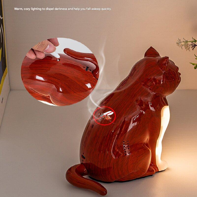 Red Lucky Cat Rechargeable Desk Lamp with Sound and Aromatherapy Function view 3