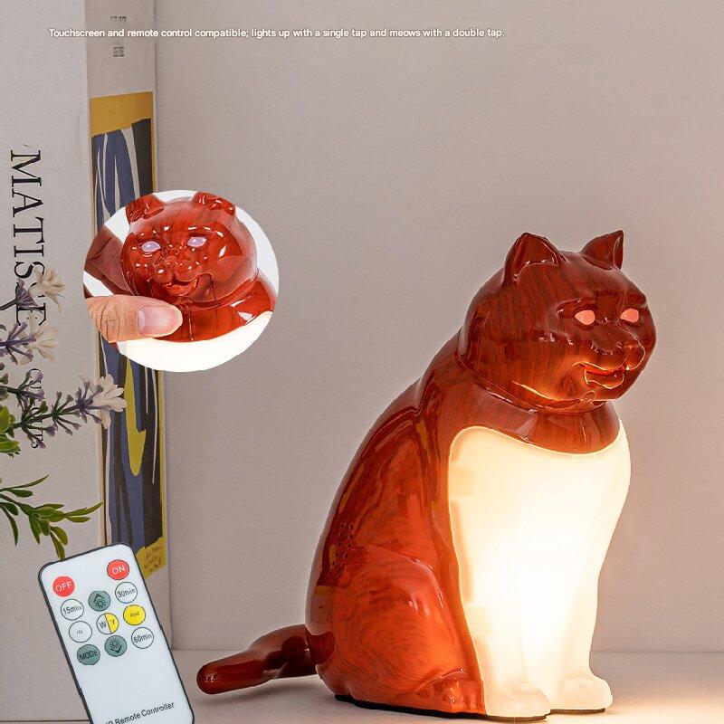Silver Lucky Cat Rechargeable Desk Lamp with Sound and Aromatherapy Function view 5