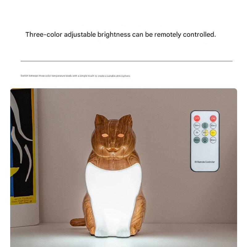 Grey Lucky Cat Rechargeable Desk Lamp with Sound and Aromatherapy Function view 2