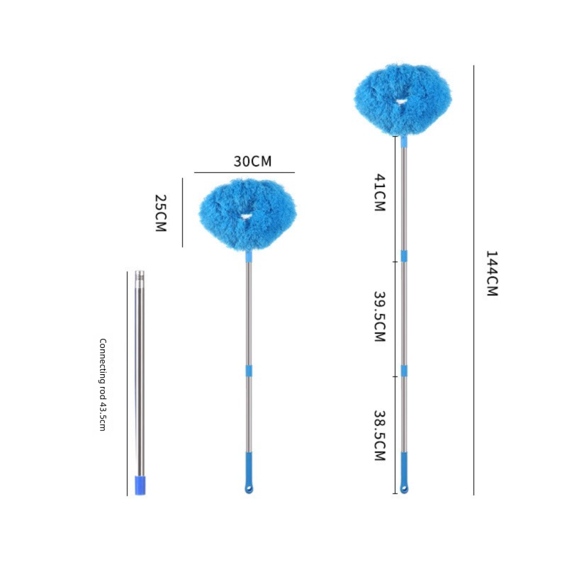 Grey Long Handle Ceiling Fan Duster with Hollow Microfiber Head and Extendable view 5
