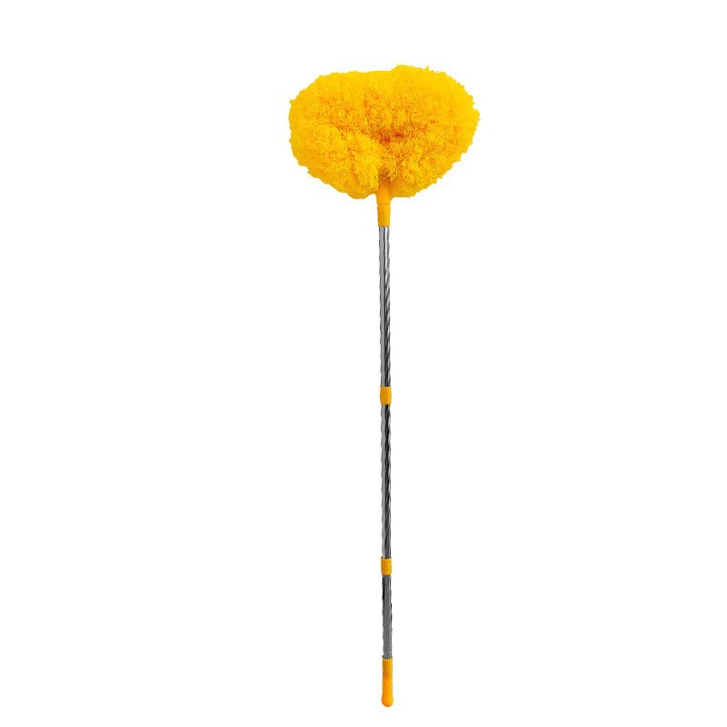 Yellow Long Handle Ceiling Fan Duster with Hollow Microfiber Head and