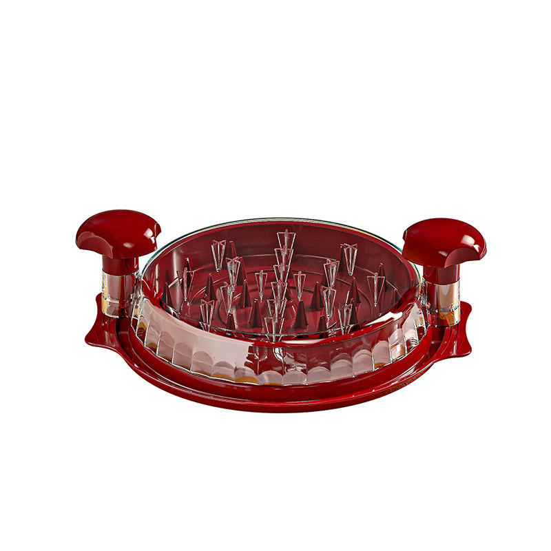 Wine red Manual Meat Shredder with Transparent Lid and 360 Degree Rotation for