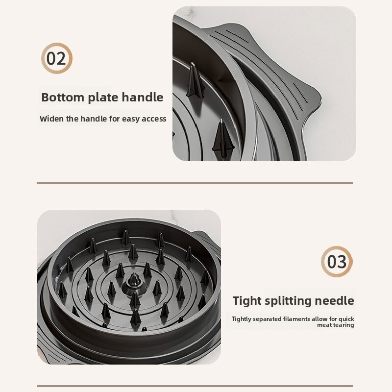 Milk white Manual Meat Shredder with Transparent Lid and 360 Degree Rotation view 3