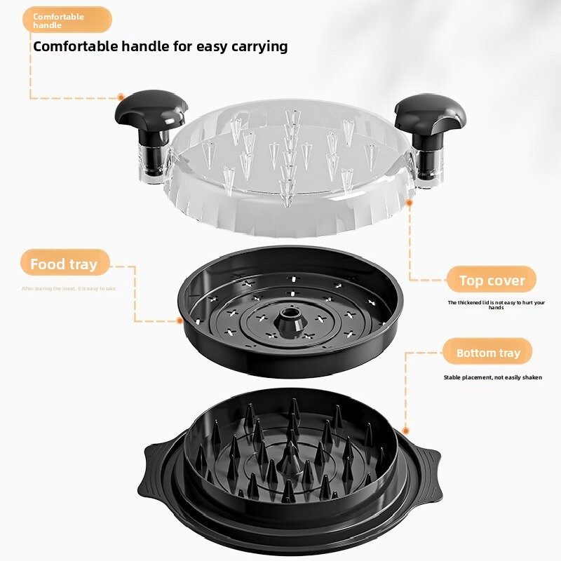 Milk white Manual Meat Shredder with Transparent Lid and 360 Degree Rotation view 5