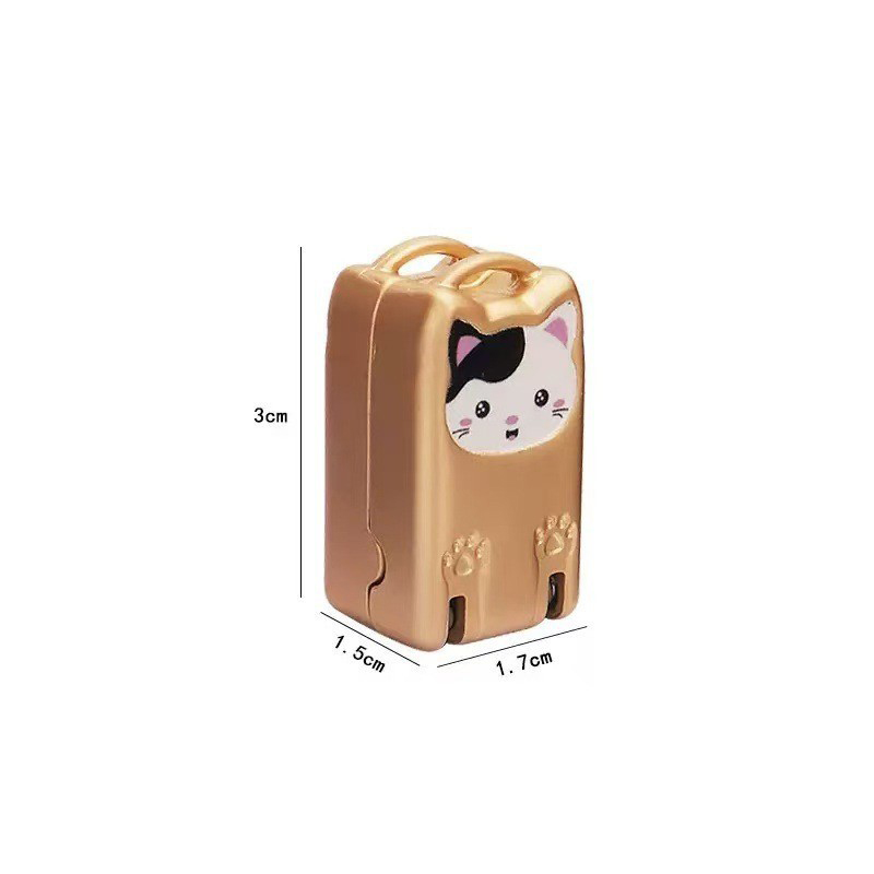 Mini Cat Design Gold Compact Folding Nail Clippers with Stainless Steel Blade