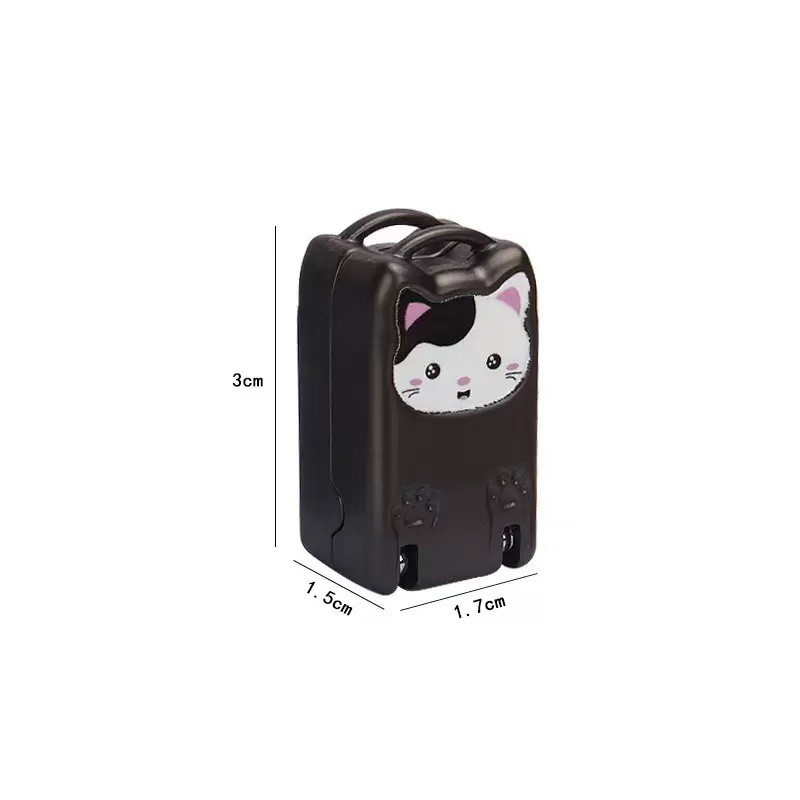 Mini Cat Design Black Compact Folding Nail Clippers with Stainless Steel Blade