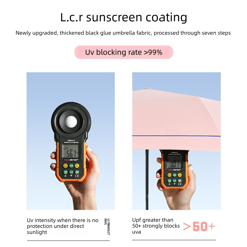 Green Compact Mini Umbrella with UPF50+ UV Protection and Lightweight Design view 2
